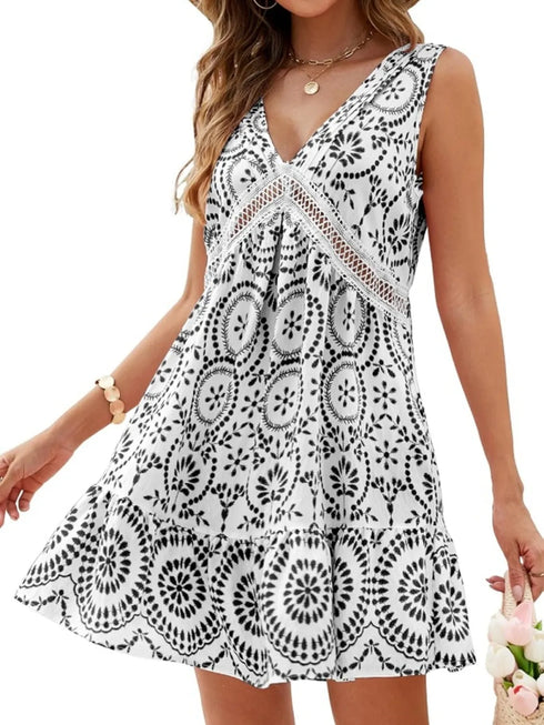printed-v-neck-sleeveless-mini-dress OhSoStyled at Sophia's Style-8